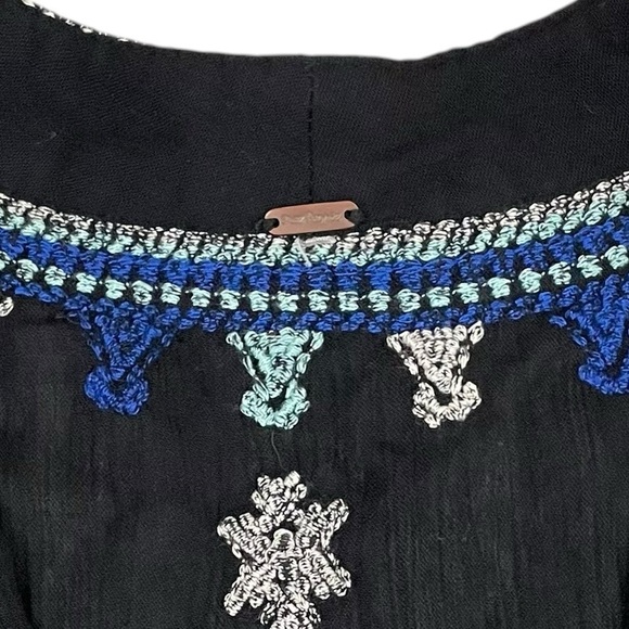 Free People Stargazer Embroidered Black Tunic Mini Dress - Picture 12 of 15